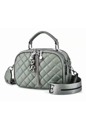  Bonluo Zielona torebka na ramię ze sztucznej skóry, rozmiar 14*20*10 cm