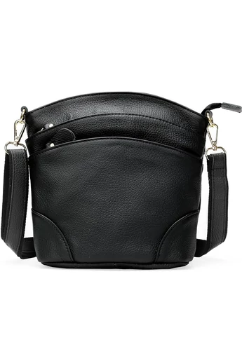  Bonluo Czarna skórzana torba na ramię 21*19,5*9,5 cm