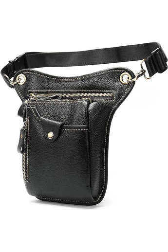  Torba Bonluo z czarnej, oryginalnej skóry, z możliwością dopięcia, rozmiar (17*12*3 cm)