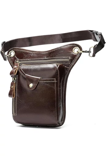  Torba Bonluo Brown z naturalnej skóry, dopinana, rozmiar (17*12*3 cm)