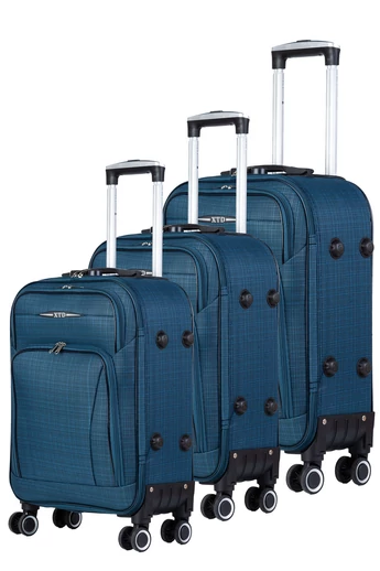 Zestaw walizek BESTY Blue wykonany z ultralekkiego materiału