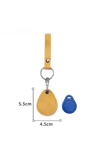  Brelok do kluczy Bonluo z żółtej skóry naturalnej (5,5*4,5 cm)