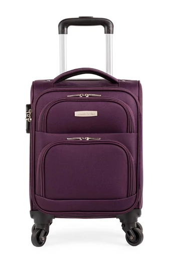  Wózek podróżny Leonardo Da Vinci w kolorze ciemnofioletowym, rozmiar Wizzair Ryanair (40x30x20 cm), z odpinanymi kołami