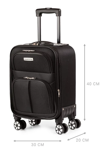 Walizka kabinowa troler 40*30*20 Wizz Air Ryanair Leonardo Davinci czarna, miękka, rozszerzalna
