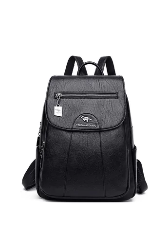 Czarny plecak damski Bonluo ze skóry ekologicznej, wymiary 30*25*12 cm
