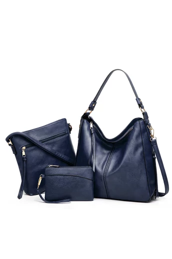  Zestaw torebek Bonluo z ciemnoniebieskiej skóry ekologicznej na ramię/przez ramię/do ręki (3 szt.)