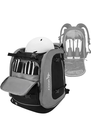  Plecak narciarski Bonluo w kolorze czarnym z szarym, materiał Oxford, wielofunkcyjny, pojemność 65 l, rozmiar (50*33 cm)