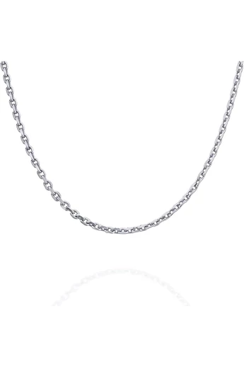  Elegancki srebrny łańcuszek ze srebra próby 925, prosty, trwały i antybakteryjny (45 cm)