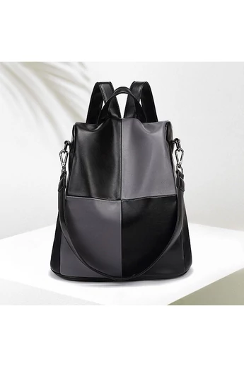  Elegancki plecak damski Bonluo czarny i szary, imitacja skóry(33*32*14 cm)