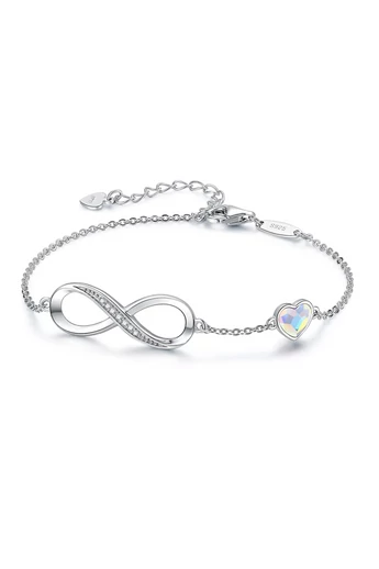 Elegancka bransoletka ze srebra próby 925 ozdobiona wielokolorowymi kryształami austriackimi, najwyższa jakość