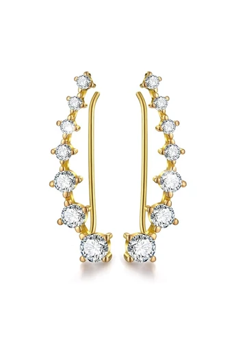  Kolczyki ze srebra próby 925 z cyrkoniami sześciennymi. Dwa sposoby noszenia.