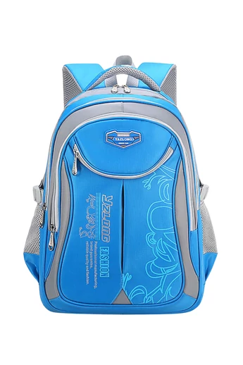 Jasnoniebieska torba szkolna z obszernym wzorem, wodoodporna i trwała, 45*30*20 cm