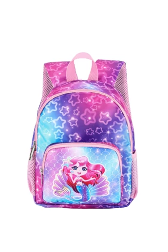  Fioletowy plecak szkolny dla dziewcząt z motywem syreny 29*22*8,5 cm