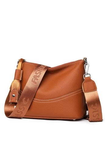  Skórzana torebka na ramię w kolorze brązowym, elegancka, praktyczna, wodoodporna, 23*19*13 cm