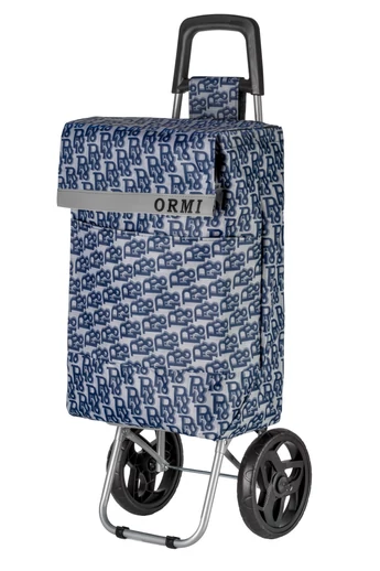  Dwukołowy wózek sklepowy, składany, trwały, w kolorze Ormi Blue ze wzorem