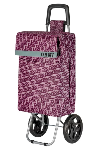  Dwukołowy wózek na zakupy, składany, trwały, Ormi, fioletowy, ze wzorem