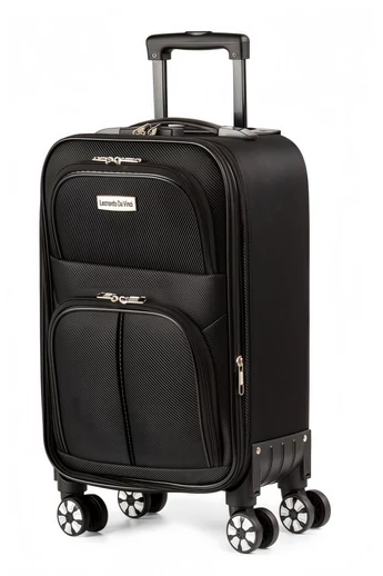  Duży wózek z odpinanymi kołami Leonardo Davinci, czarny, z miękkimi, rozsuwanymi ściankami, 72*47*26 cm