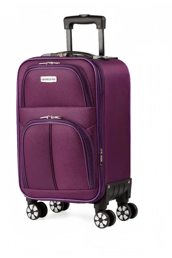  Duży wózek z odpinanymi kołami Leonardo Davinci fioletowy z miękkimi, rozsuwanymi ściankami 72*47*26 cm