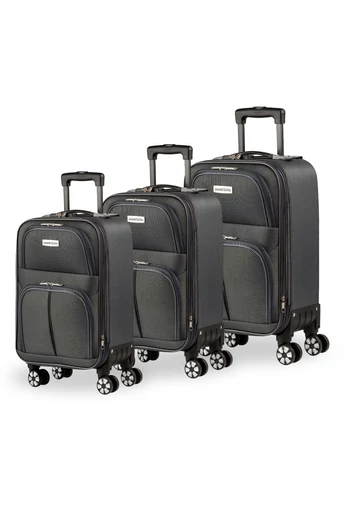  Zestaw wózków Leonardo Davinci w kolorze szarym z odpinanymi kołami i miękkimi, rozsuwanymi ściankami