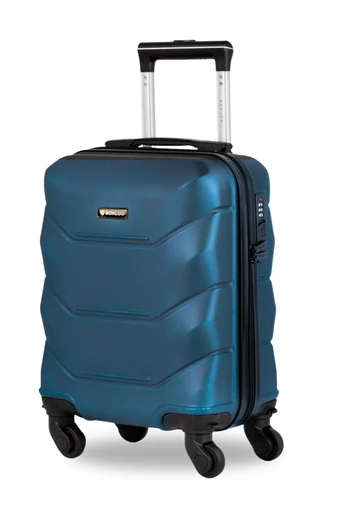 Walizka kabinowa Bonluo niebiesko-zielona ABS Wizzair Ryanair 40x30x20 cm