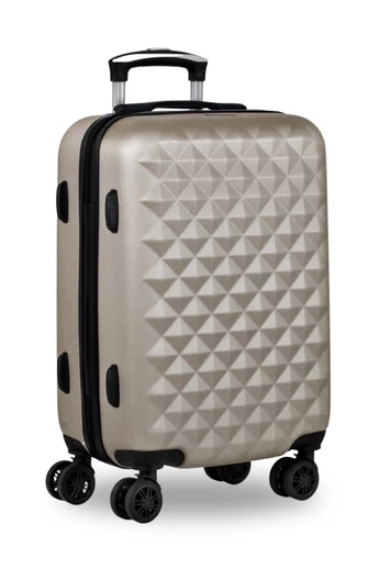 Walizka kabinowa Bonluo szampańska, twarda, Wizz Air 55×35×22 cm, zdejmowane kółka
