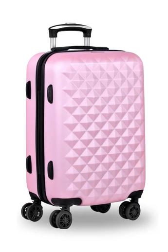 Bonluo Różowa Walizka Kabinowa Twarda Wizz-Air Rozmiar 55*35*22 cm Zdejmowane Koła