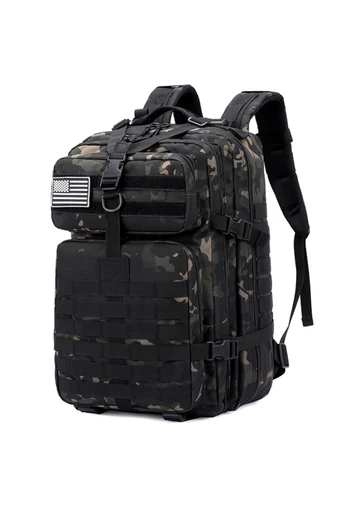  Czarny plecak turystyczny w kamuflażu o dużej pojemności, wodoodporny, niezwykle wytrzymały, 53*35*25 cm