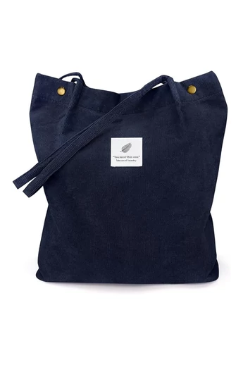  Torba typu tote Bonluo w kolorze granatowym, swobodna, pojemna, trwała i elegancka, 38*35*11 cm