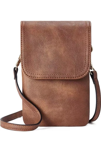  Bonluo Ciemnobrązowa torebka na ramię z PU z wieloma kieszeniami i regulowanym paskiem 20*13*3