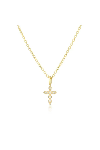  Złoty miedziany łańcuszek i krzyżyk długość 40+5cm