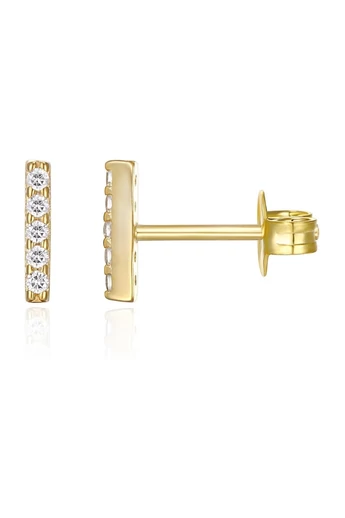  Minimalistyczne złote kolczyki ze srebra S925 z cyrkonią. Elegancja i wyrafinowanie.