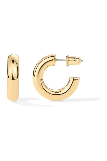  Kolczyki z masywnym półksiężycem ze srebra pozłacanego 14-karatowym złotem, średnica 20 mm