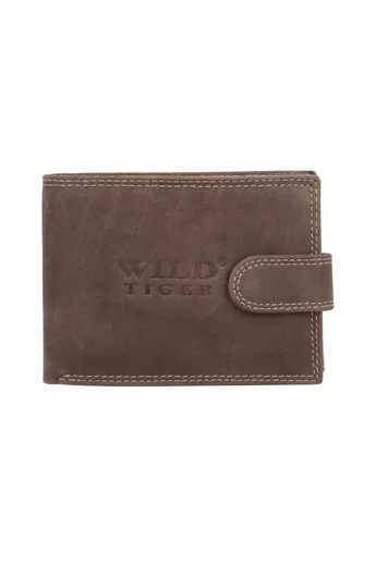 Ciemnobrązowy portfel męski ze skóry naturalnej Wild Tiger