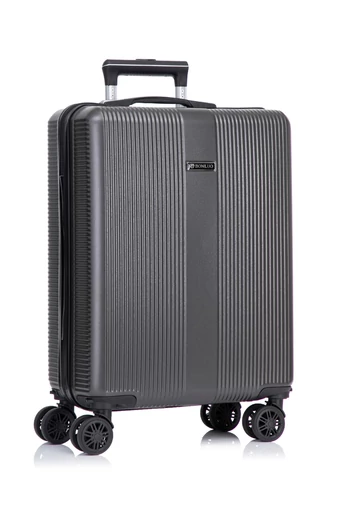 Walizka kabinowa Bonluo ciemnoszara Wizz Air twarda 55×40×20 cm odpinane koła