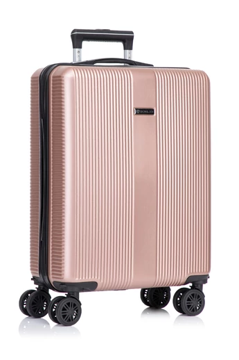  Walizka kabinowa Bonluo rosegold Wizz Air twarda 55×40×20 cm odpinane koła