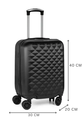  Walizka kabinowa Bonluo czarna Wizz Air Ryanair 40×30×20 cm twarda odpinane koła