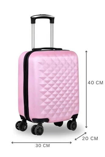 Walizka kabinowa Bonluo różowa Wizz Air Ryanair 40×30×20 cm twarda odpinane koła