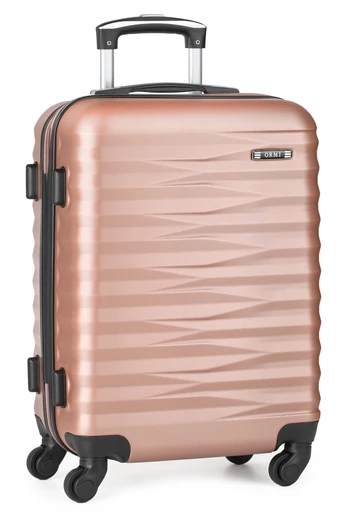 Duży wózek z tworzywa ABS w kolorze różowego złota, z twardymi ściankami i zdejmowanymi kołami, 76*48*28 cm