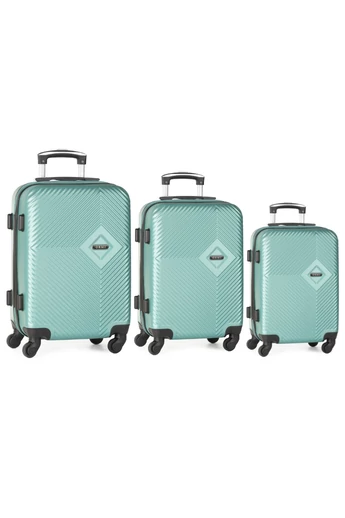  Zestaw wózków ABS Hardside w kolorze turkusowo-zielonym z kodem TSA