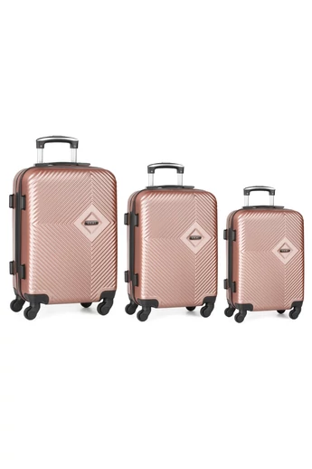  Zestaw wózków ściennych z twardego tworzywa ABS w kolorze różowego złota z kodem TSA