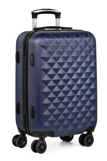 Walizka kabinowa Bonluo granatowa, twarda, Wizz Air 55×35×22 cm, zdejmowane kółka