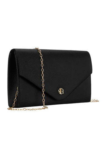  Elegancka torebka damska z czarnej skóry ekologicznej 13,5*22*5 cm