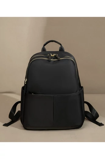  Damski wodoodporny plecak poliestrowy o dużej pojemności, czarny, 33*28*11 cm