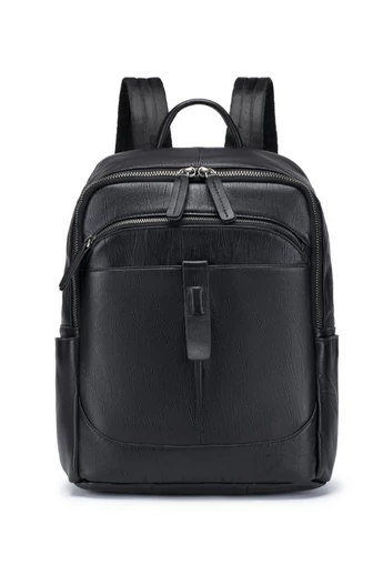  Elegancki plecak podręczny Wizzair Ryanair wykonany z czarnej skóry naturalnej, miejsce na laptopa, 38*29*13 cm